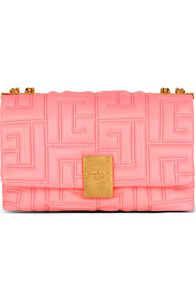 Balmain 1945 Soft Monogram Quilted Lambskin Leather Shoulder Bag, Main, color,