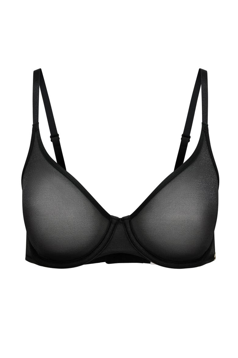 Hariette Unlined Full Coverage Bra, Alternate, color, Black