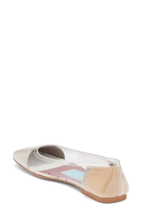 Jeffrey Campbell Perception Square Toe Flat In Transparent
