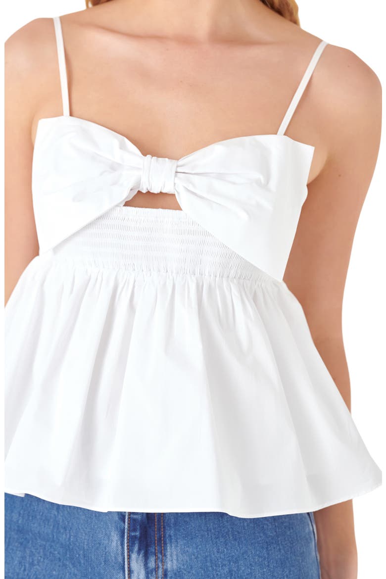 Bow Peplum Camisole, Alternate, color, WHITE