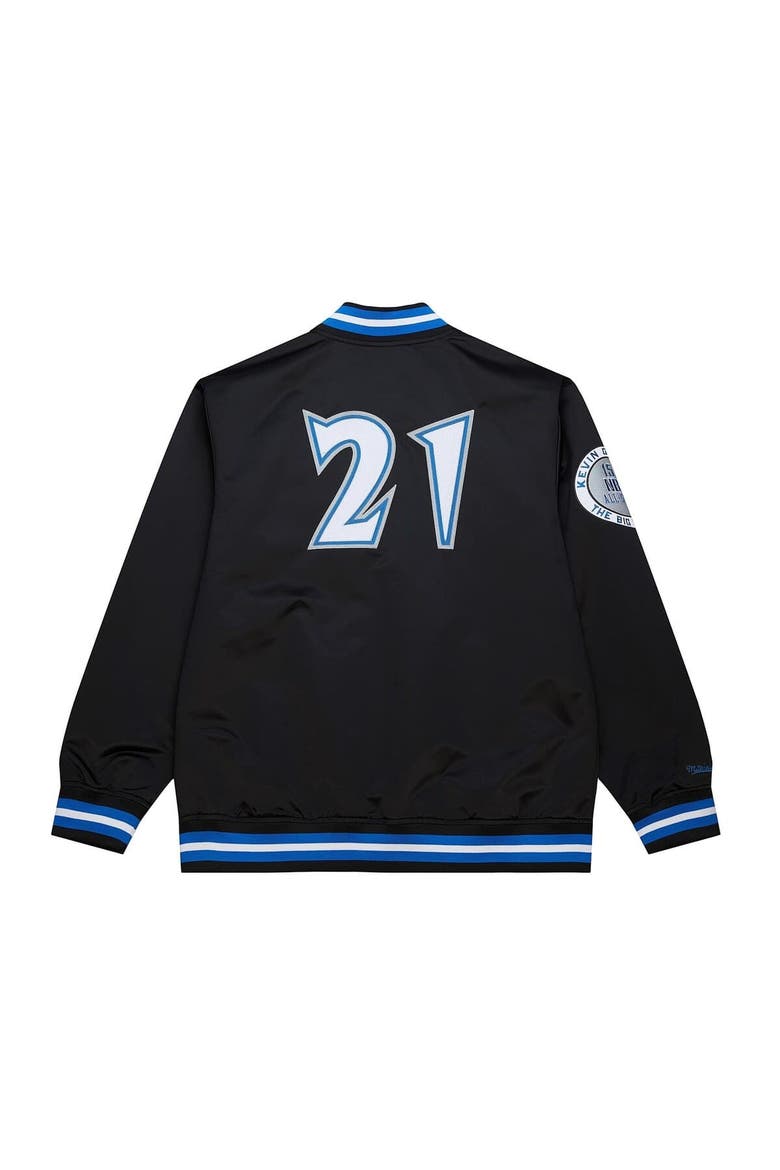 Men's Mitchell & Ness Kevin Garnett Black Minnesota Timberwolves NBA Legends Full-Snap Satin Jacket, Alternate, color, Black