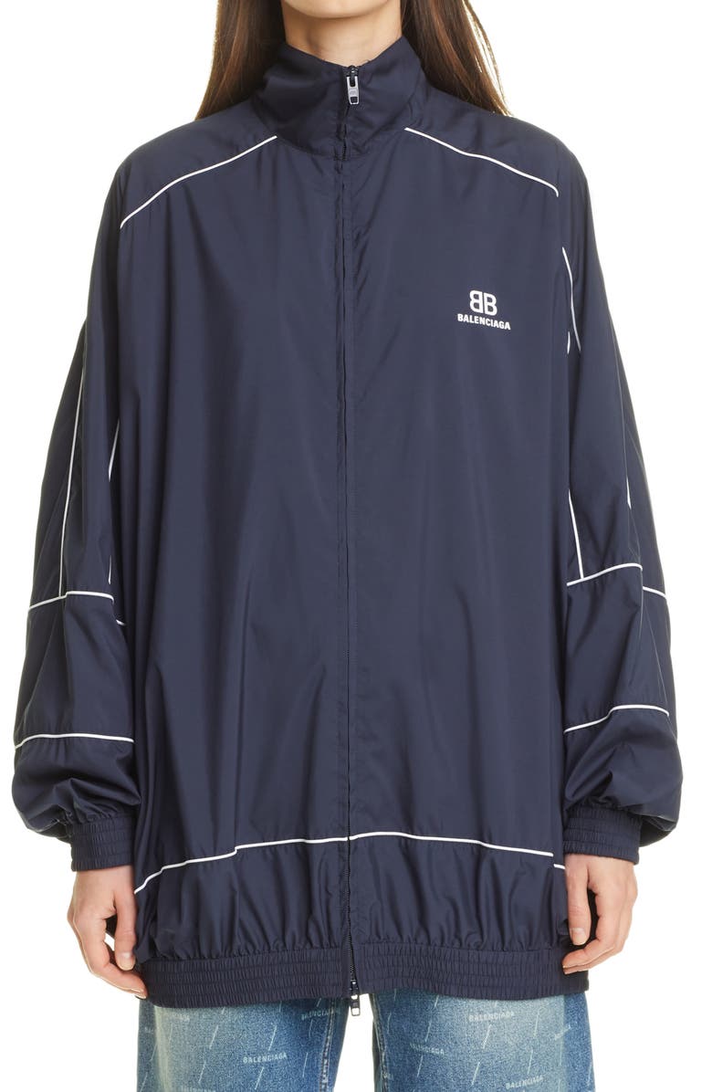 Balenciaga Logo Oversize Track Jacket, Main, color, 