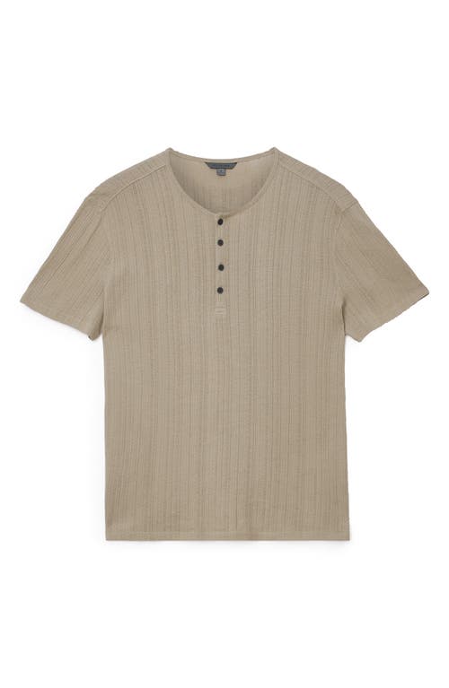 John Varvatos Ciel Variegated Rib Henley In Green