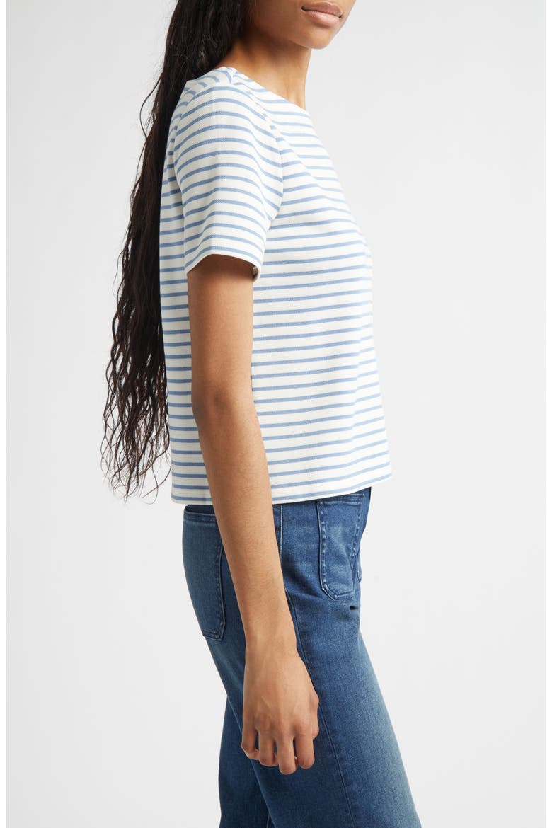 Hovey Stripe Boat Neck T-Shirt, Alternate, color, DOVE LAKE MIST