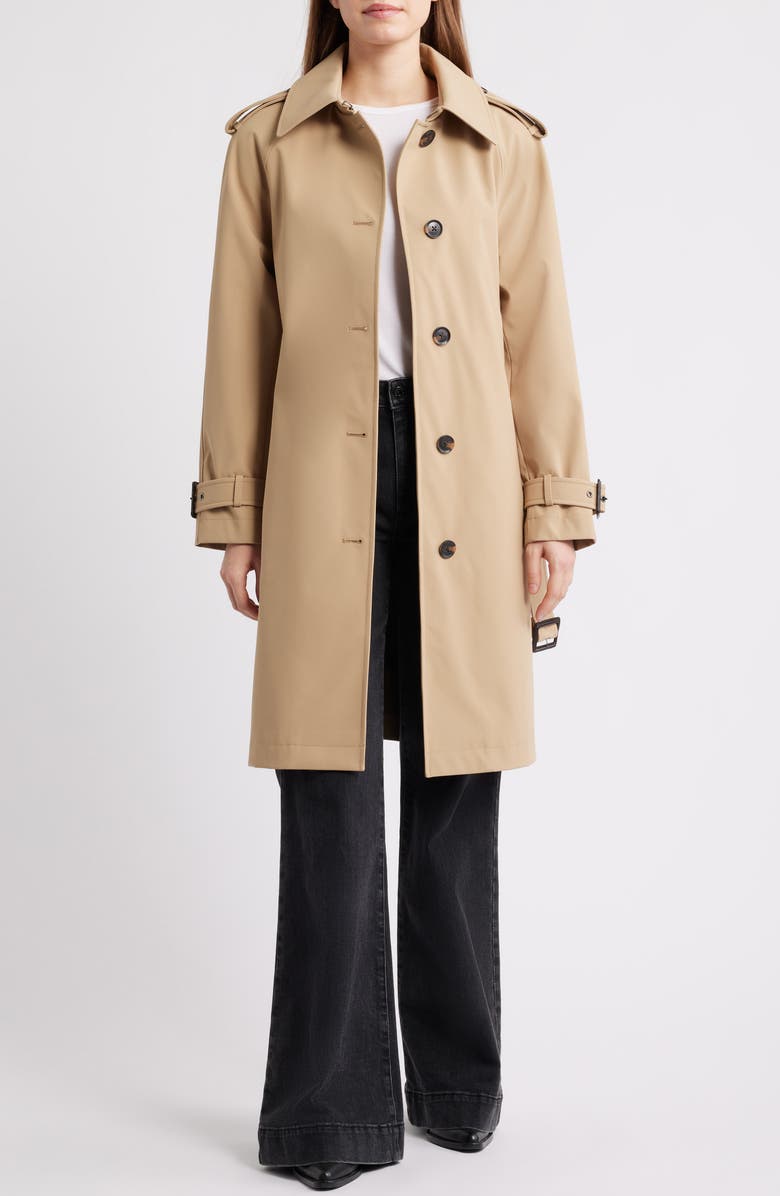 BCBG Belted Trench Coat, Alternate, color, Camel