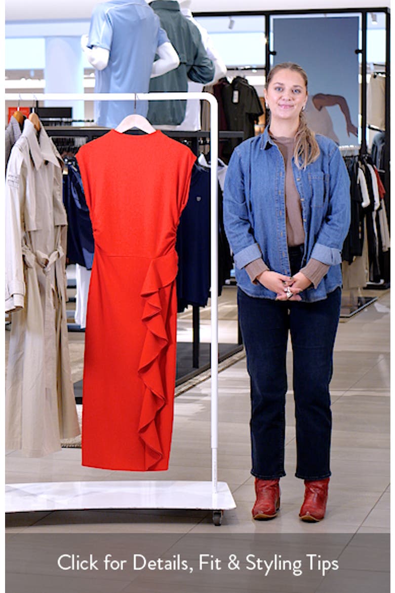 Mock Neck Ruffle Midi Dress video