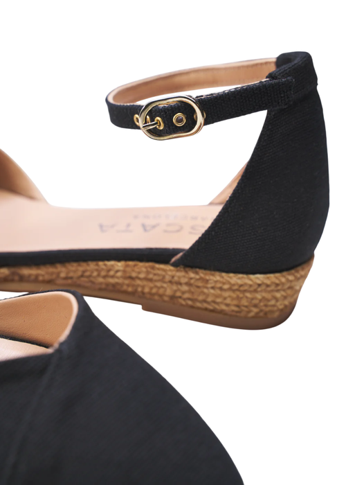 Viscata Montroig Canvas Espadrille Flats In Black