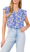 Vince Camuto V-Neck Flutter Sleeve Top