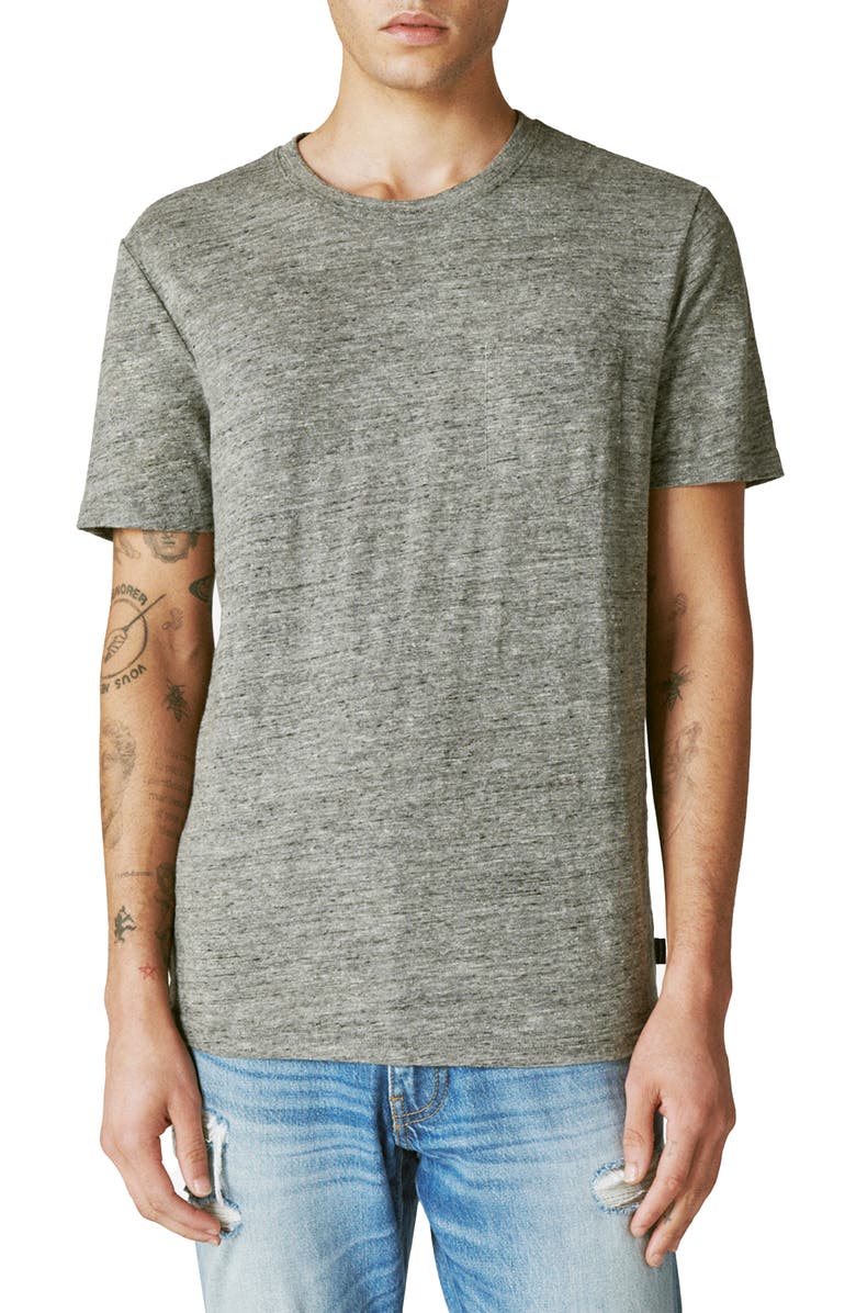 Lucky Brand Linen Pocket Crewneck T-Shirt, Main, color, 