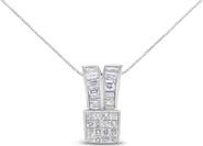 Haus of Brilliance 14K White Gold 1 5/8 cttw Diamond Heart Ribbon Pendant Necklace