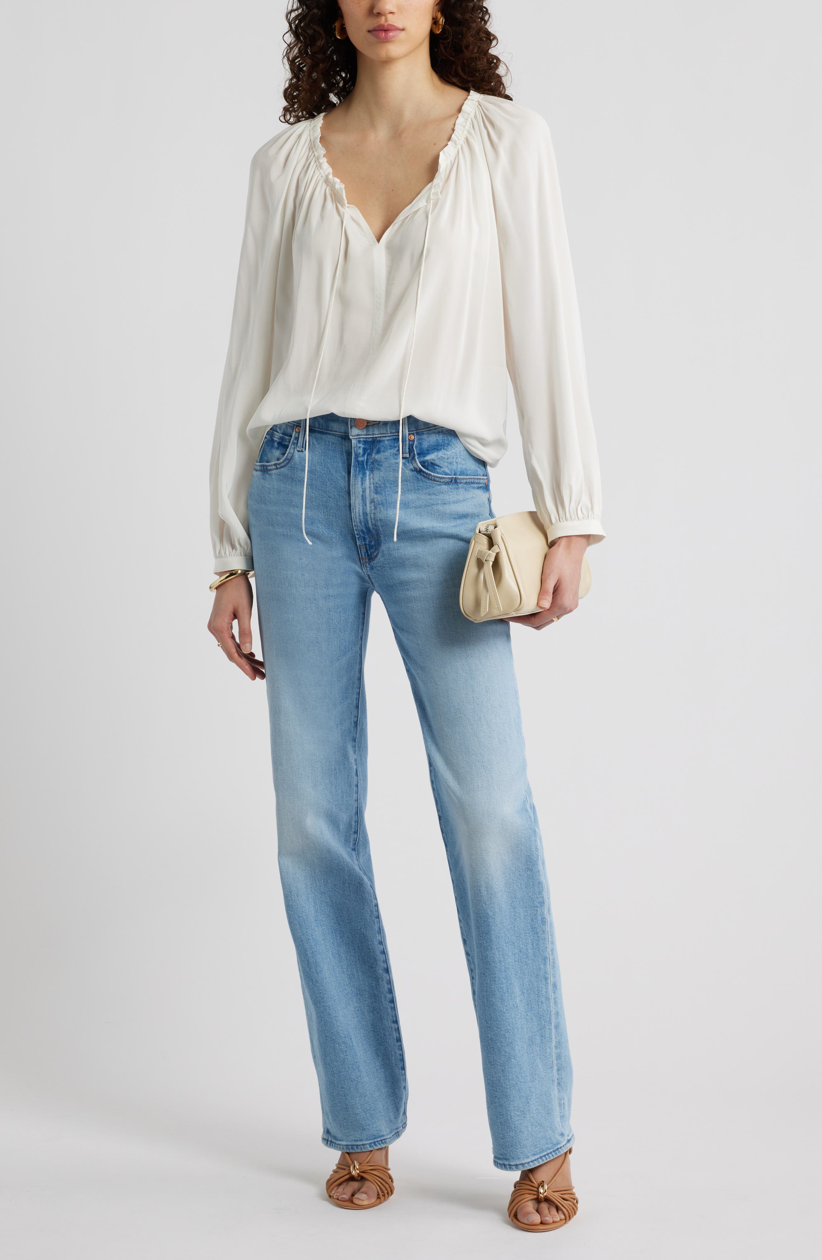 Gathered Tie Neck Top - image 4