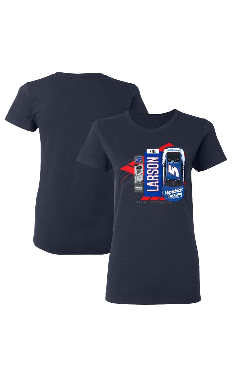 HENDRICK MOTORSPORTS TEAM COLLECTION Women's Hendrick Motorsports Team Collection  Navy Kyle Larson Valvoline Car T-Shirt, Main, color, Navy