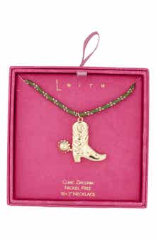 Cowboy Boot Cord Necklace