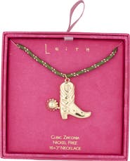 Leith Cowboy Boot Cord Necklace