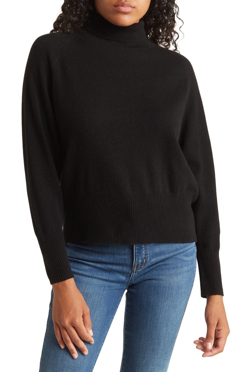 Vince Wool Cashmere Blend Turtleneck, Main, color, Black