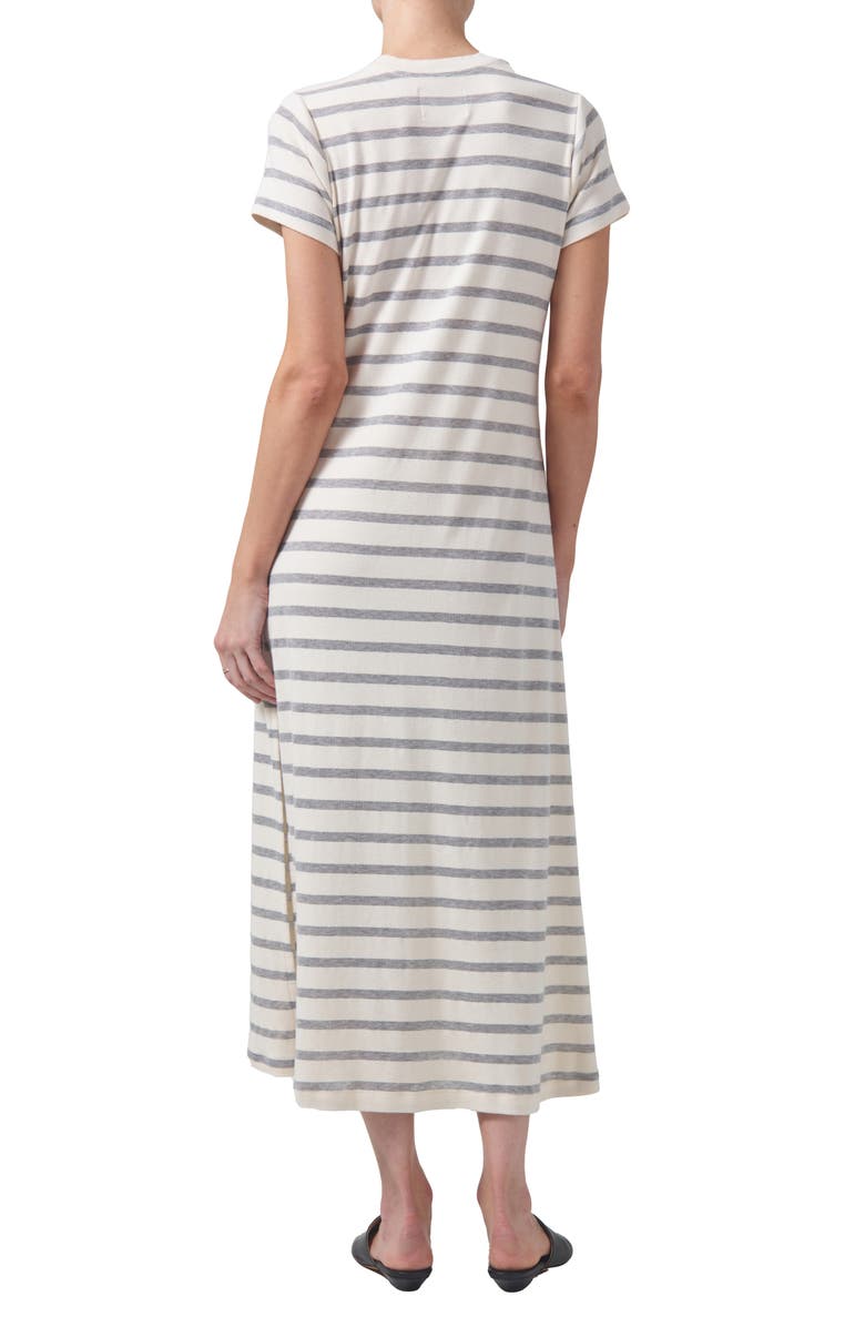 Citizens of Humanity Goldie Stripe Rib Maxi T-Shirt Dress, Alternate, color, 