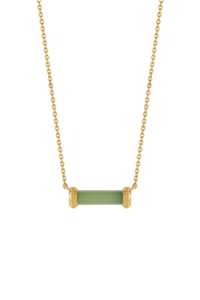 Harmonious Path Jade Inlay Gold Necklace, Main, color, Gold/Green