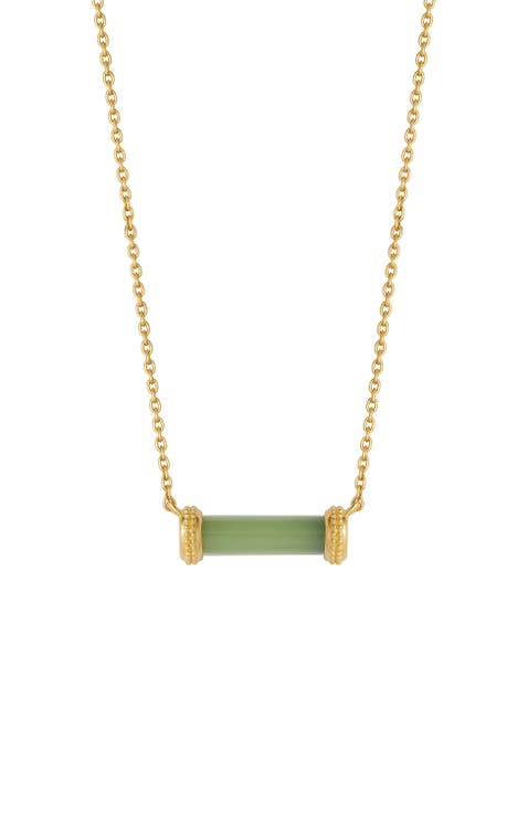 Harmonious Path Jade Inlay Gold Necklace