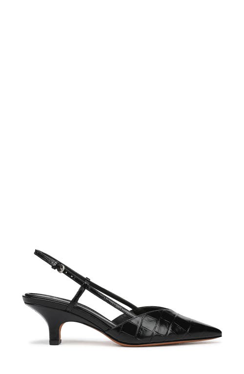 Vince Levvy Slingback Pointed Toe Kitten Heel Pump In Black