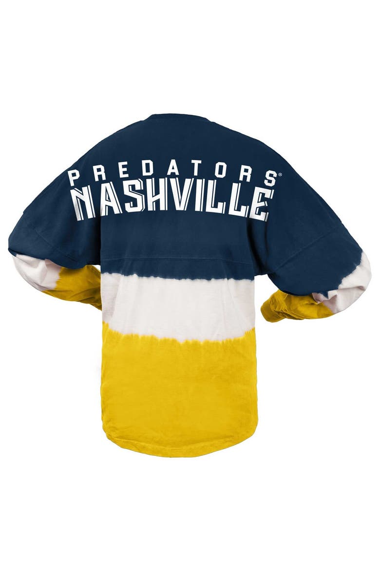 Women's Fanatics Branded Navy/Gold Nashville Predators Ombre Long Sleeve T-Shirt, Alternate, color, Navy