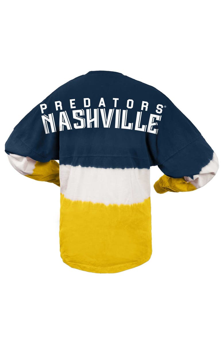 SPIRIT JERSEY Women's Fanatics Branded Navy/Gold Nashville Predators Ombre Long Sleeve T-Shirt, Alternate, color,