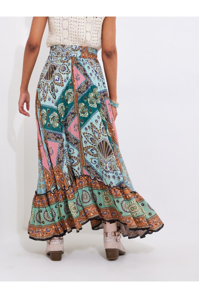 Flounce Tassel Maxi Skirt, Alternate, color, MULTI PATCHWORK