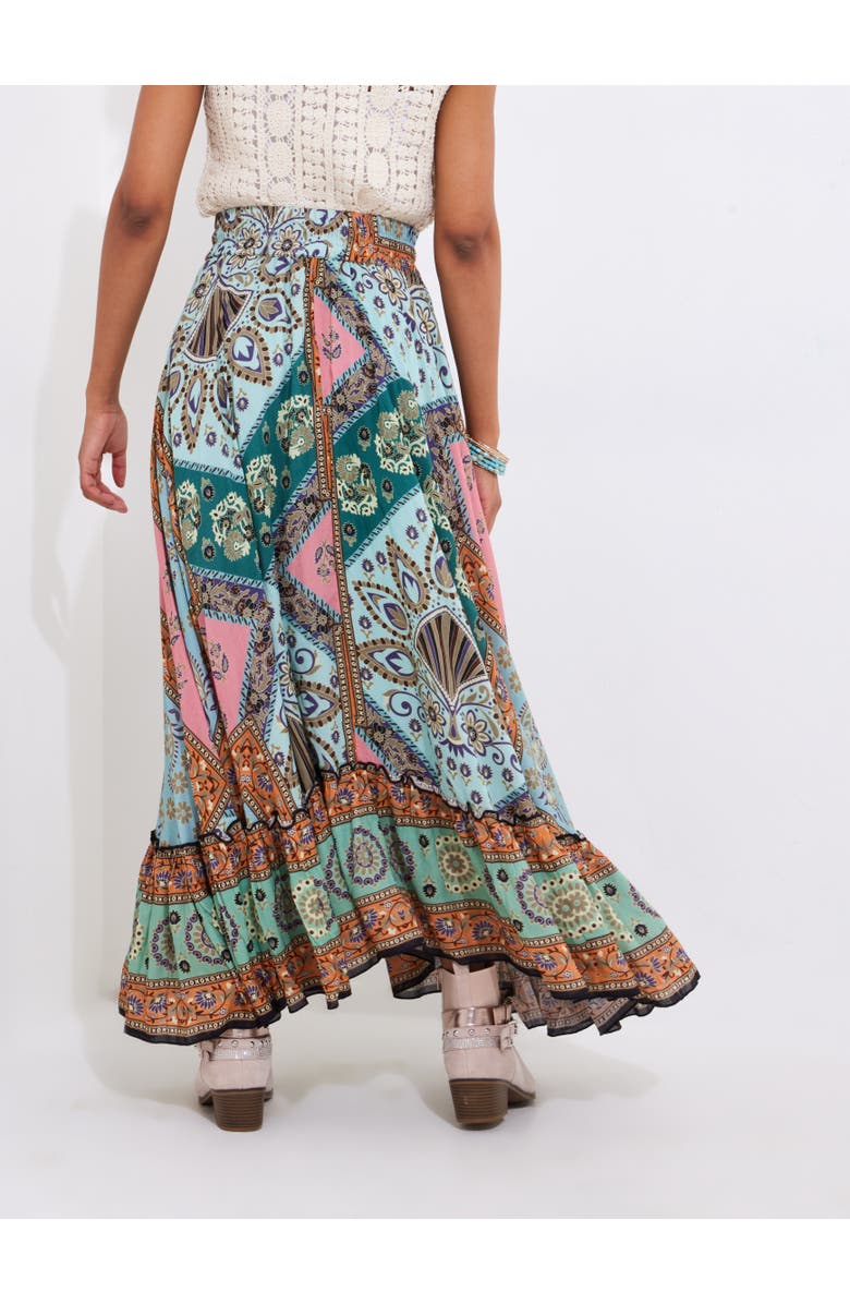 Joe Browns Flounce Tassel Maxi Skirt, Alternate, color, Multi Patchwork