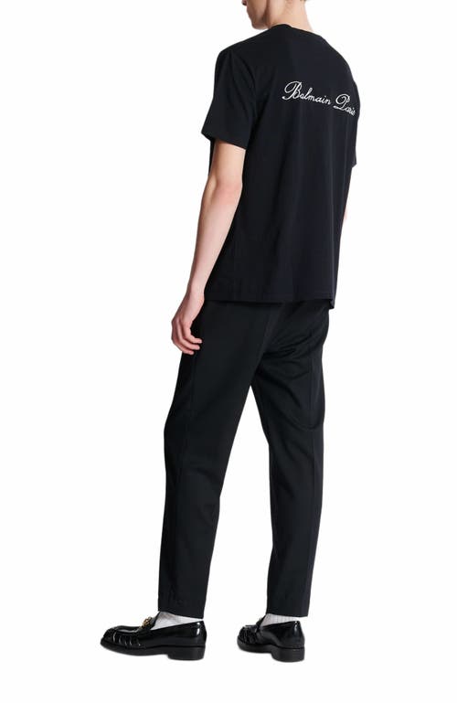Balmain Embroidered  Signature T-shirt In Black