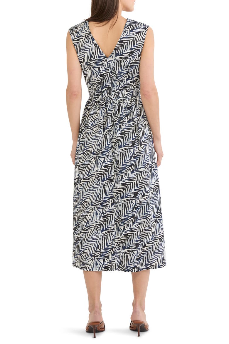 Dierdre Inked Lines Midi Dress, Alternate, color, INDIGO MULTI