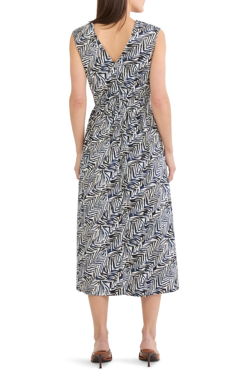 NIC+ZOE Dierdre Inked Lines Midi Dress, Alternate, color, Indigo Multi