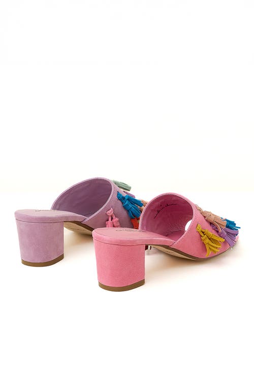 Charlotte Stone Lorraine Tasseled Mule Slide Sandal In Multi