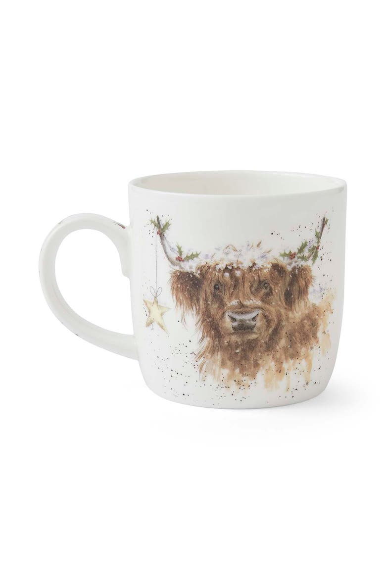 Wrendale Designs Christmas 11 ounce Bone China Mug, Alternate, color, Highland Star (Cow)