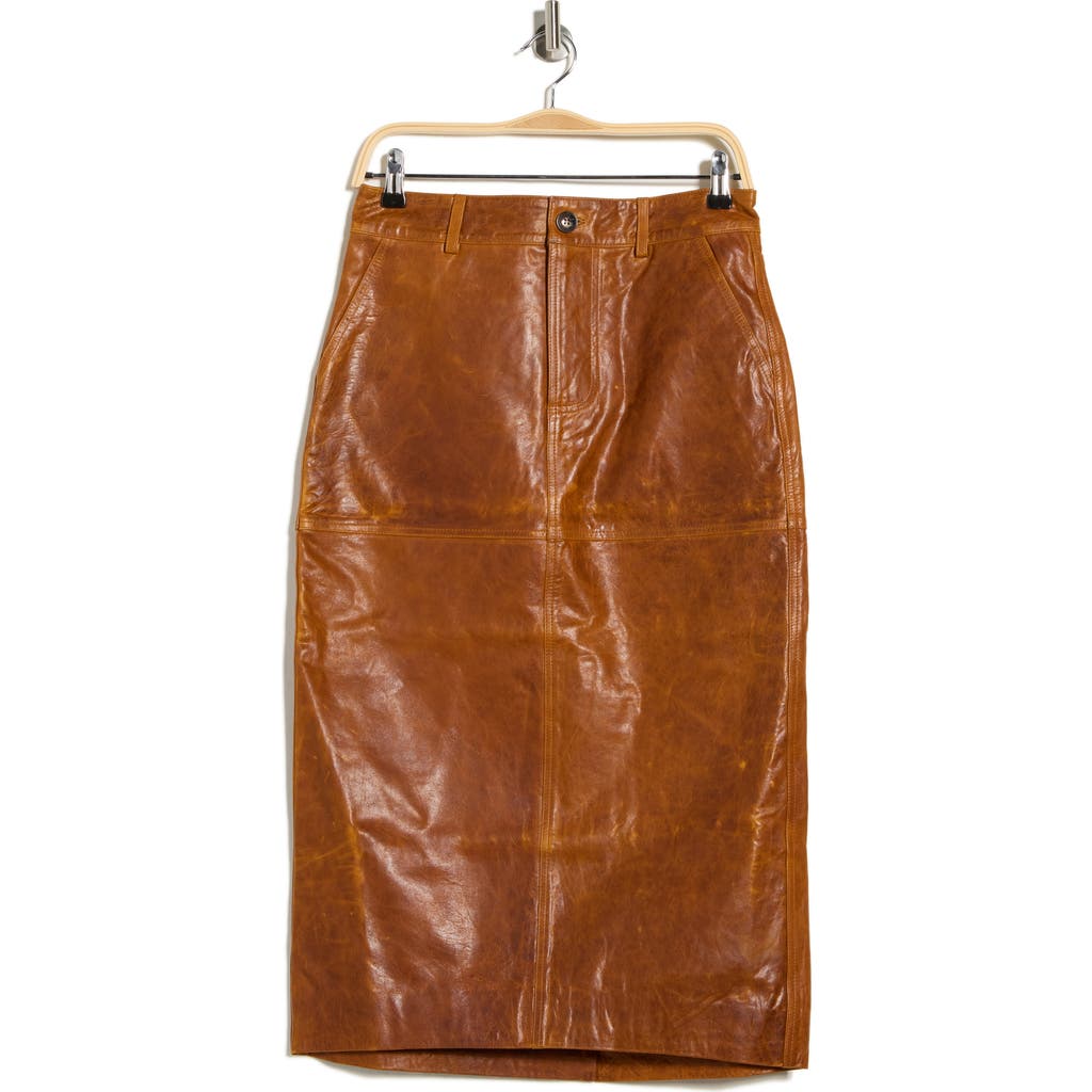 A.l.c . Mabel Leather Skirt In Brown