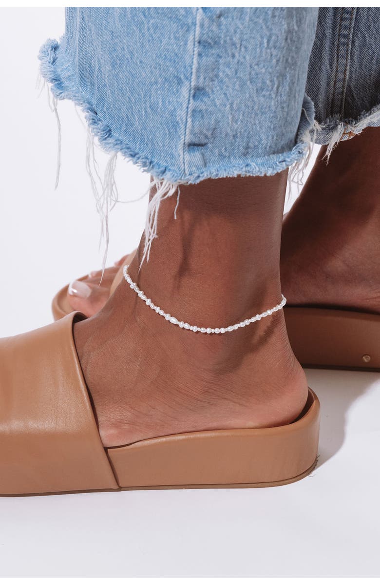 Set & Stones Bowie Pearl Anklet, Alternate, color, Gold