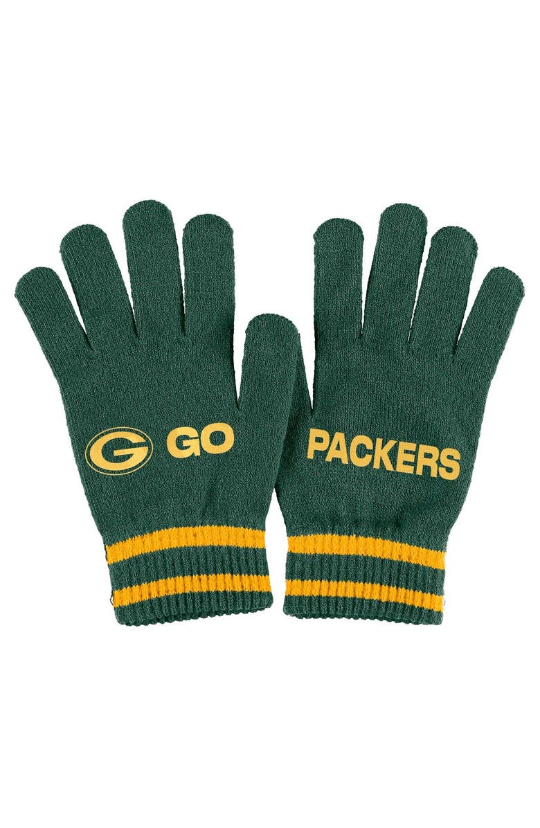 WEAR by Erin Andrews Women's WEAR by Erin Andrews  Green Green Bay Packers Double Jacquard Cuffed Knit Hat with Pom and Gloves Set, Alternate, color, 
