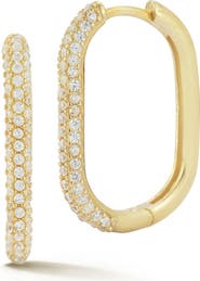 GLAZE JEWELRY Pavé Oval Hoop Earrings