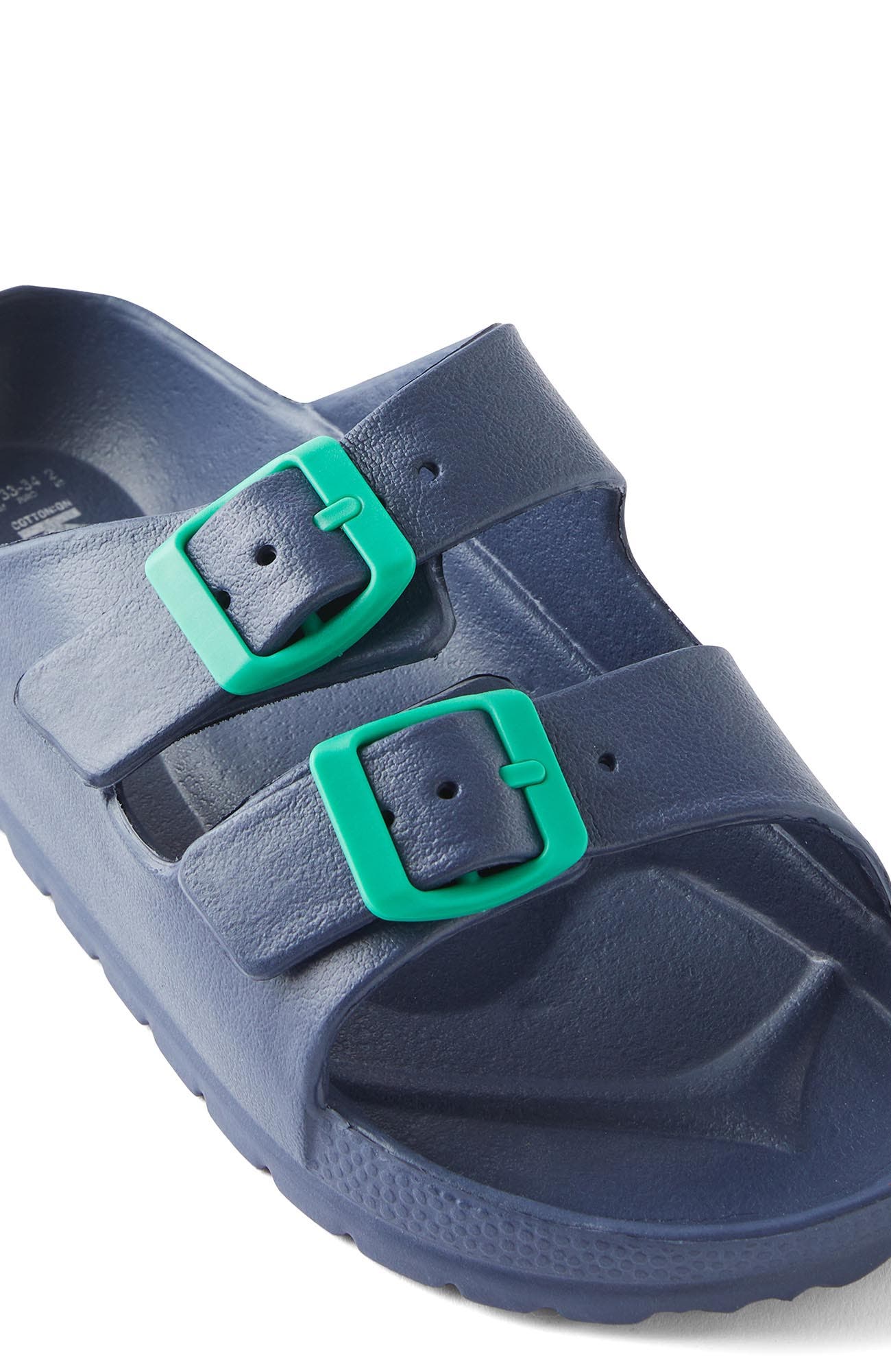 Kid's Twin Strap Slide, Alternate, color, Deep Dive Deep Mint