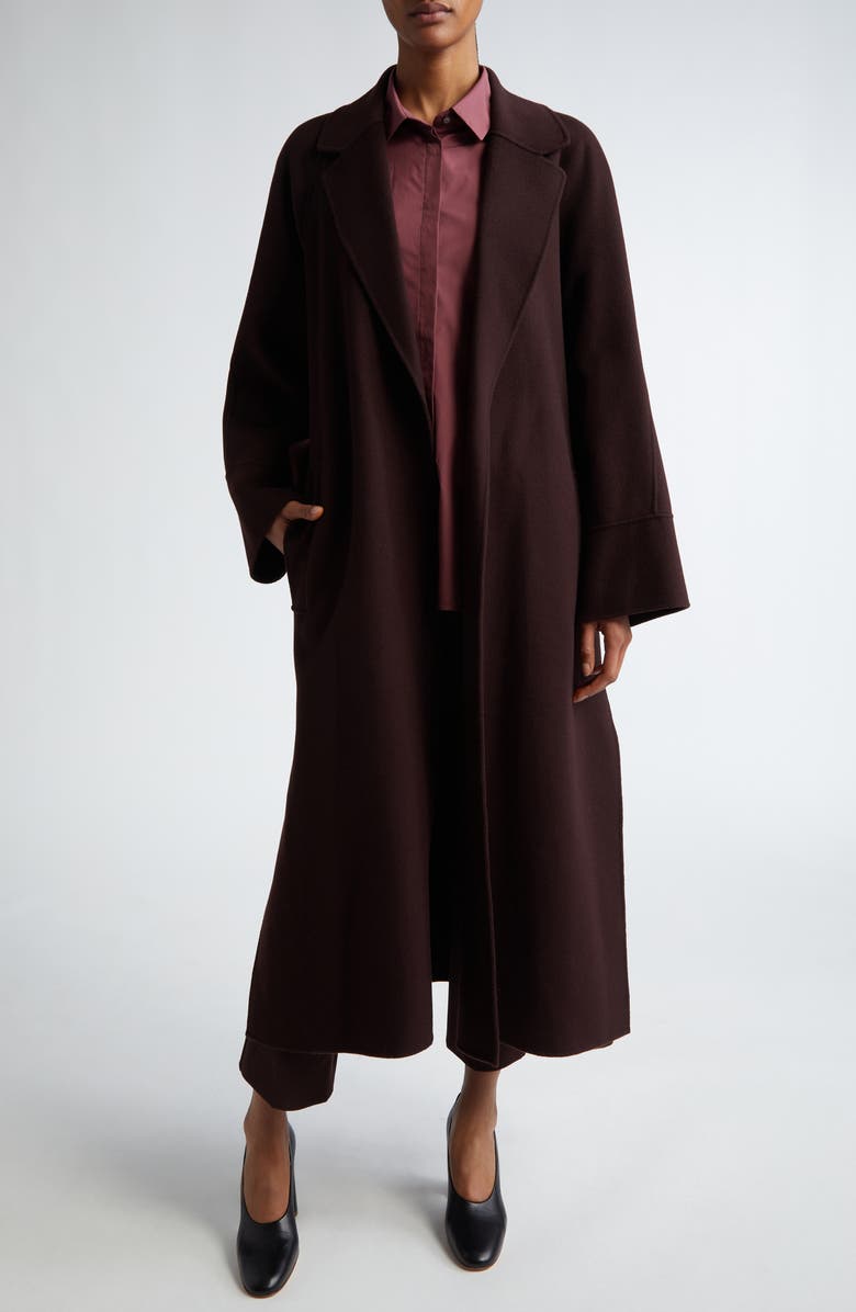 Max Mara Umanita Stretch Twill Ankle Pants, Alternate, color, Wine Coloured