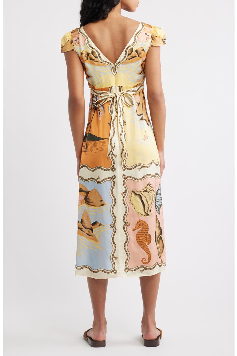 Rio Mixed Scarf Print Voile Dress, Alternate, color, BEIGE