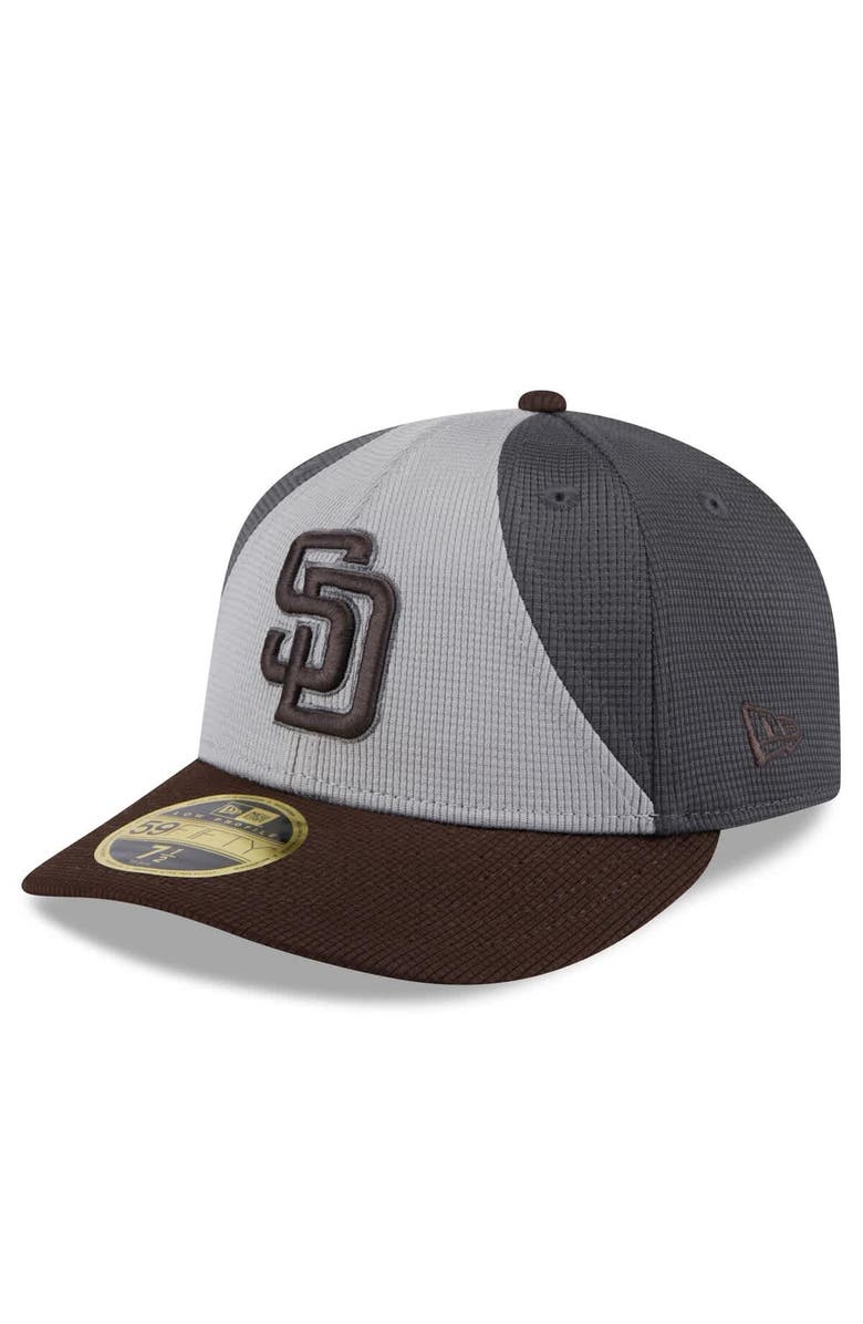 New Era Men's New Era  Gray/Brown San Diego Padres 2025 Batting Practice Low Profile 59FIFTY Fitted Hat, Main, color, 