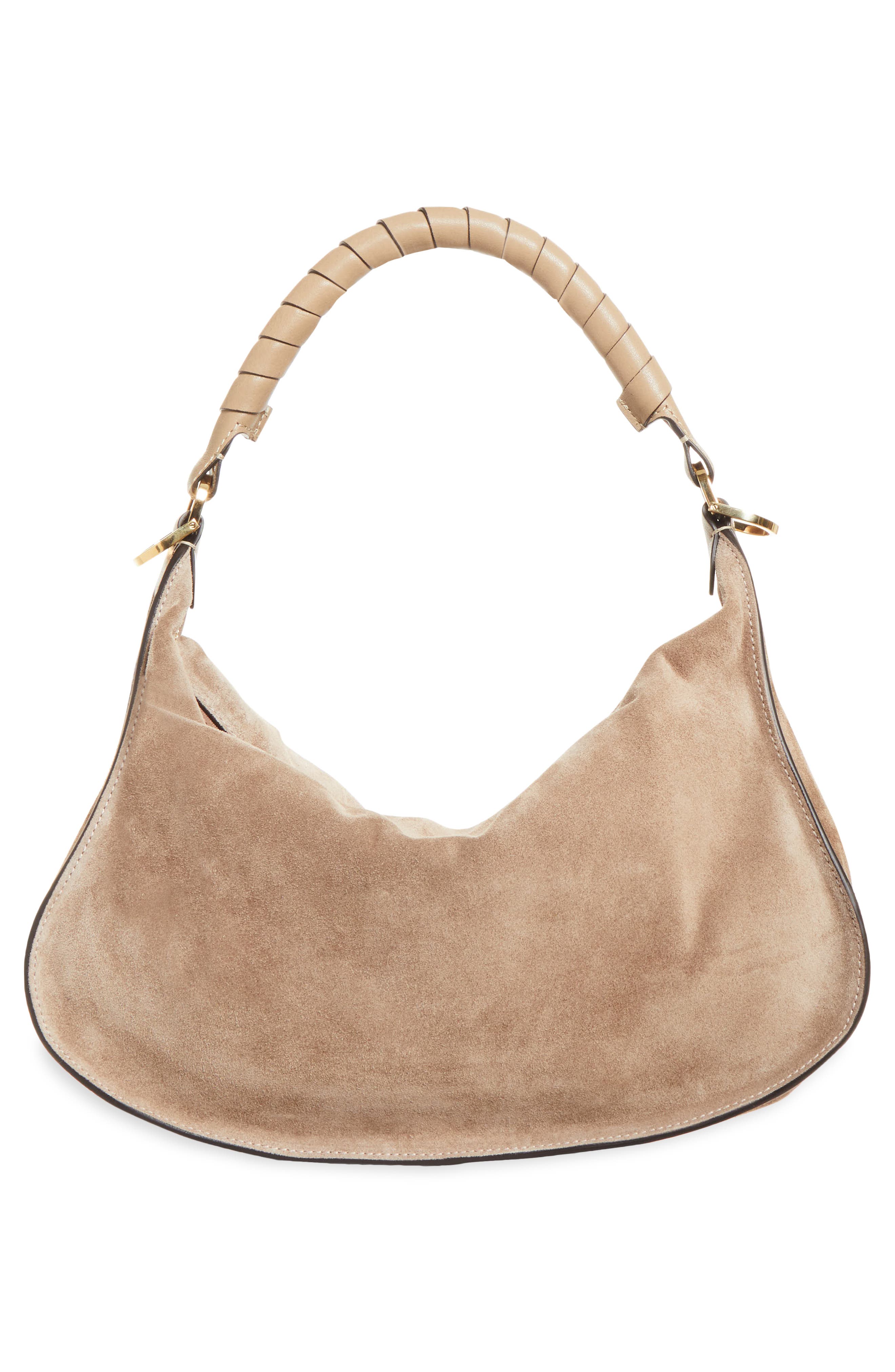 Chloé Small Marcie Suede Shoulder Bag, Alternate, color, Boyish Brown