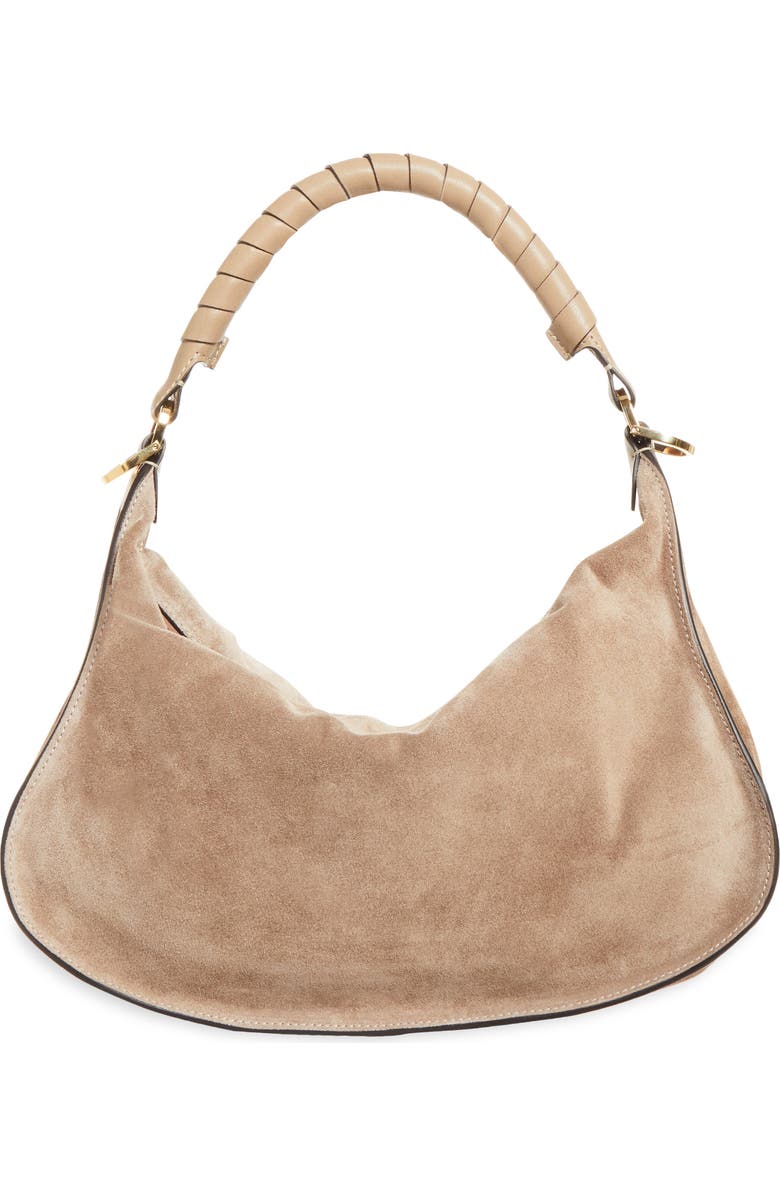 Chloé Small Marcie Suede Shoulder Bag, Alternate, color, Boyish Brown