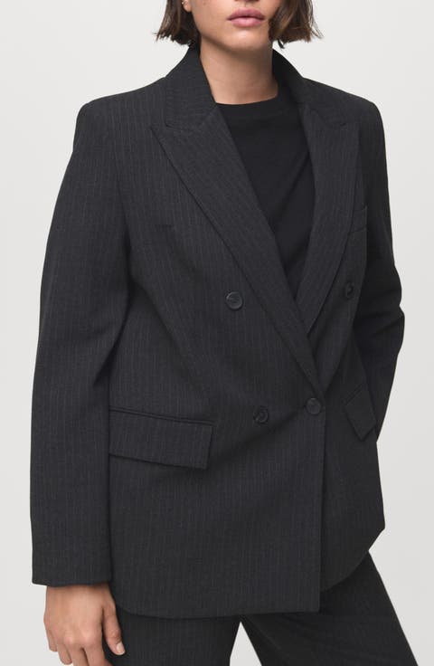 Pinstripe Double Breasted Blazer