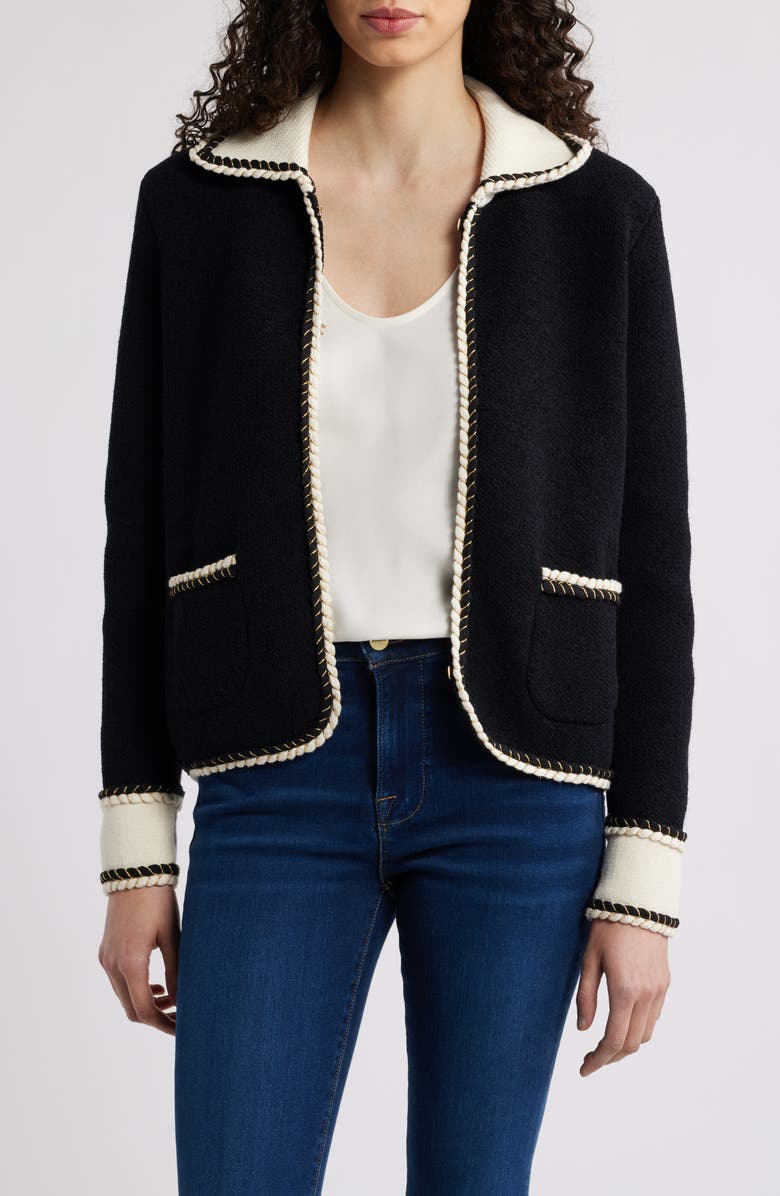 Elie Tahari The Chantria Braided Cardigan Jacket, Main, color,