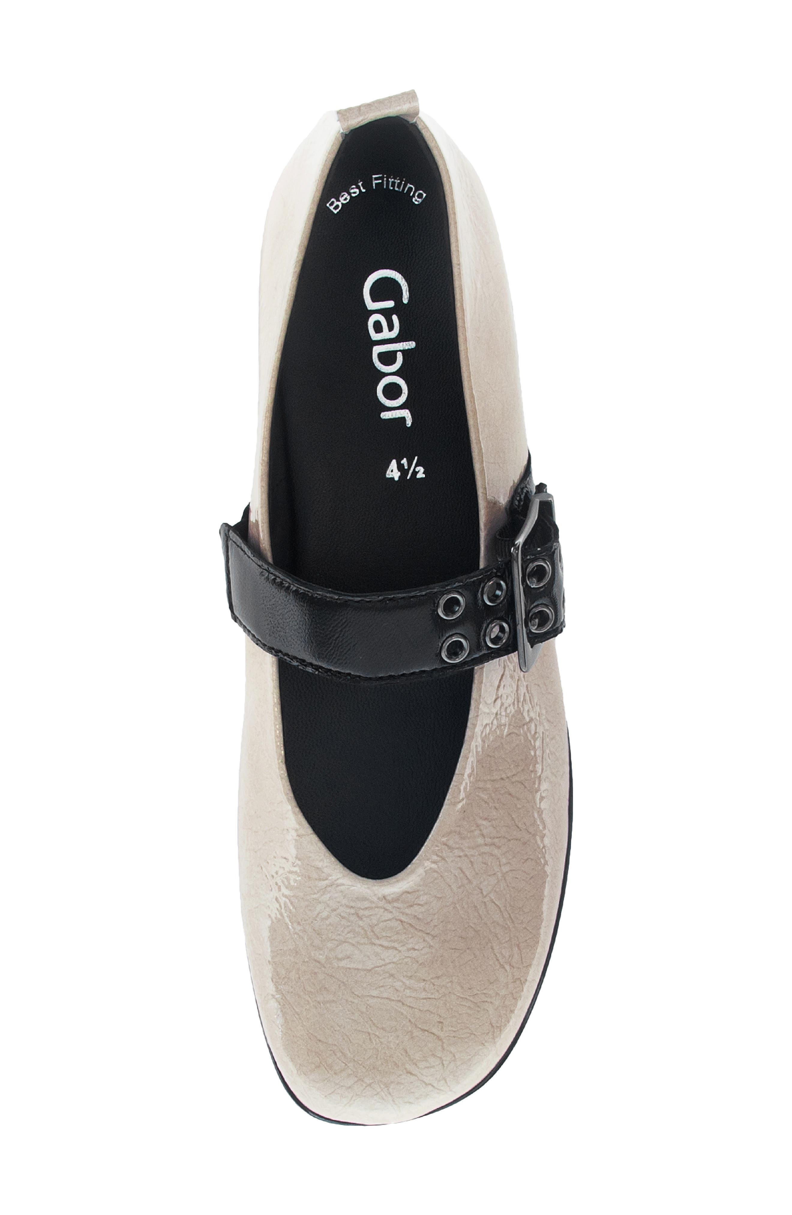 Gabor Buckle Mary Jane Flat, Alternate, color, Beige