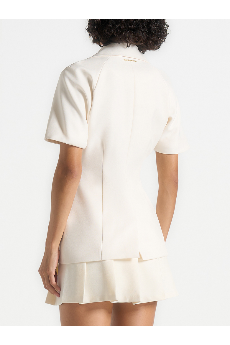 Malika Double Breasted Short Sleeve Blazer, Alternate, color, Cream