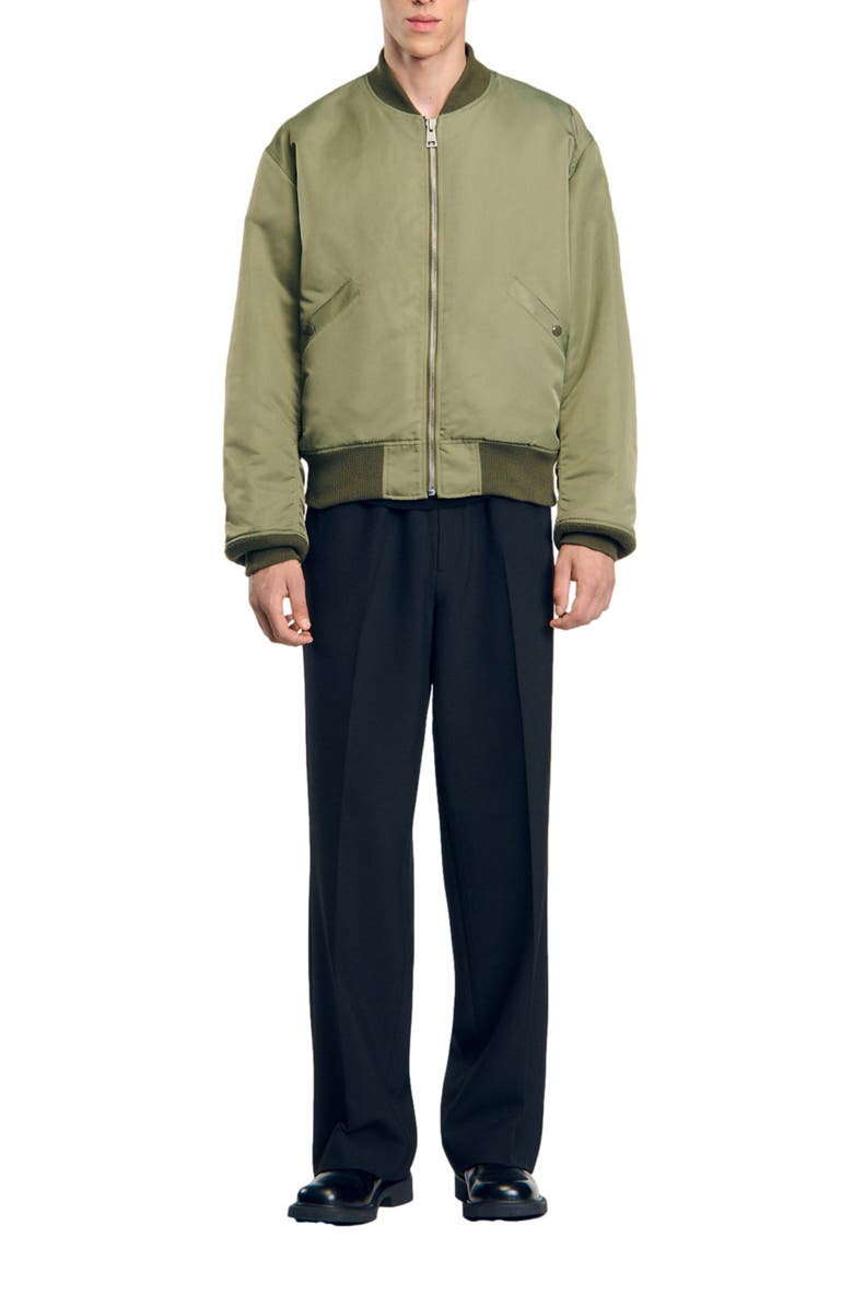 SANDRO Zip-up bomber jacket, Main, color, 