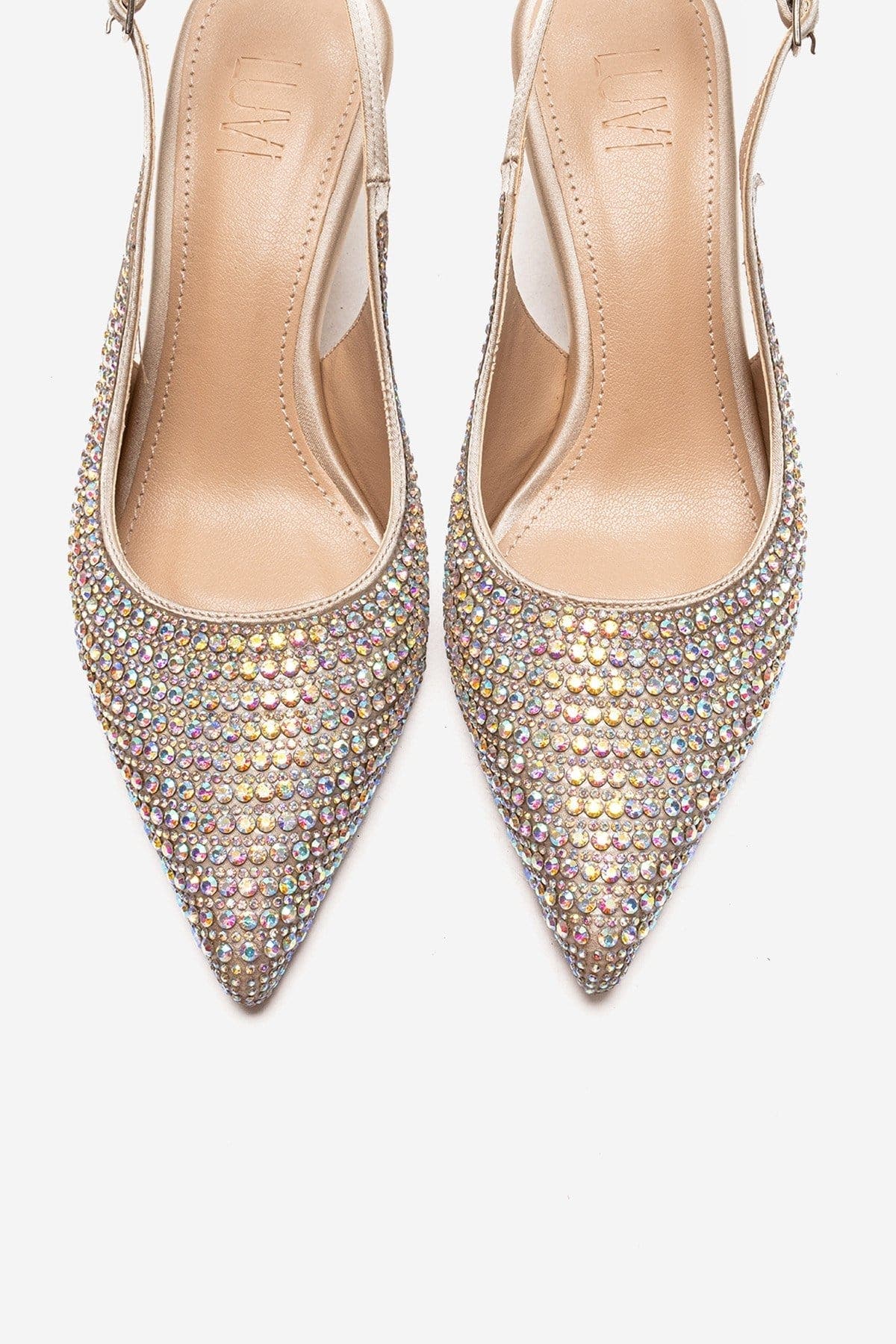 Prologue Shoes Yasmina Embellished Stiletto Pump, Alternate, color, Nude