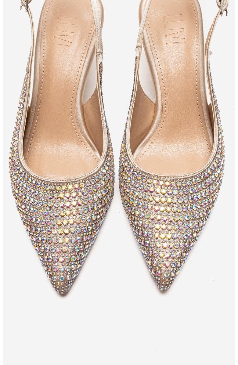 Prologue Shoes Yasmina Embellished Stiletto Pump, Alternate, color, Nude