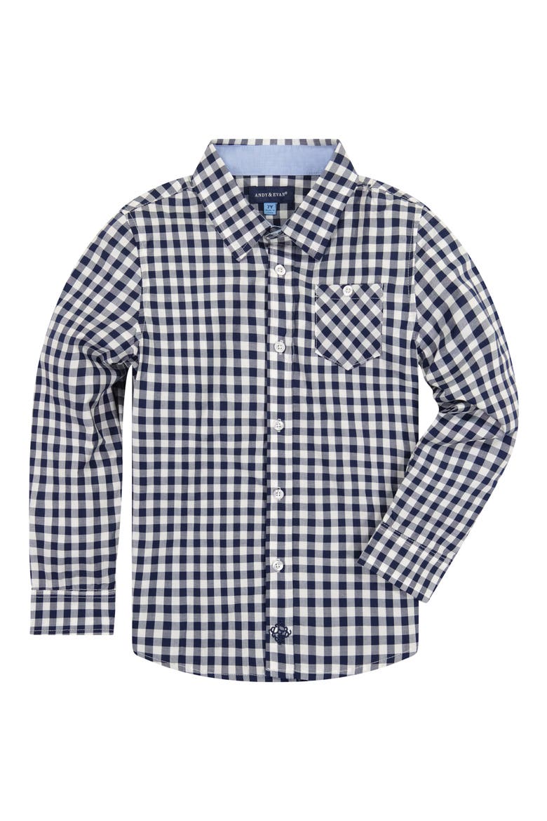 Check Sport Shirt, Alternate, color, NAVY